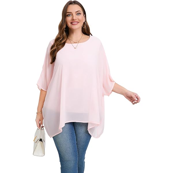 Cute Ann Womens Scoop Neck Plus Size Elegant Summer Cape